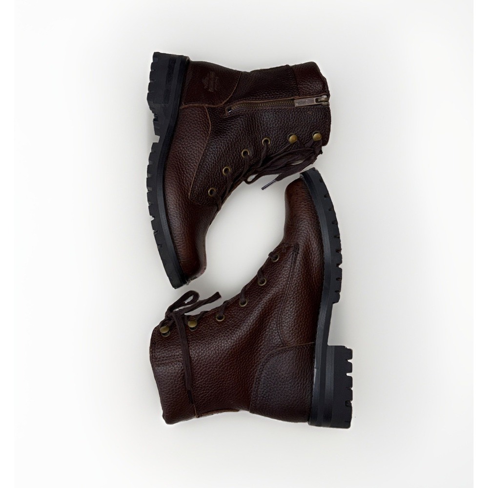 Harley-Davidson Women's Size 8 Nolana 6" Brown Motorcycle Boots Pebbled Leather - Picture 6 of 12